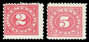 Scott R260, R261 2c, 5c Perf 11x10 Documentary Revenues Mint Fine+ OG Cat $5