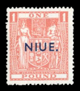 Niue #89D Cat$40, 1941 £1 pink, hinged