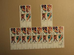 USPS Scott 2082-85 20c 1984 Summer Olympics Lot Of 3 Plat...