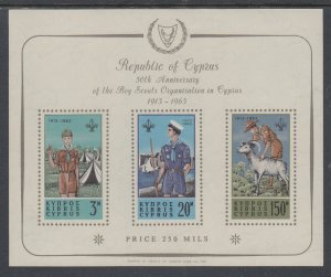 Cyprus 226a Boy Scouts Souvenir Sheet MNH VF