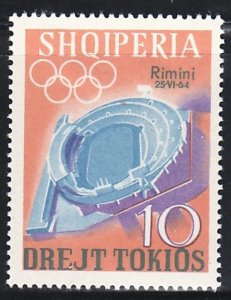 ALBANIA Sc 745 NH ISSUE OF 1964 - SPORT OLYMPICS OVERPRINT