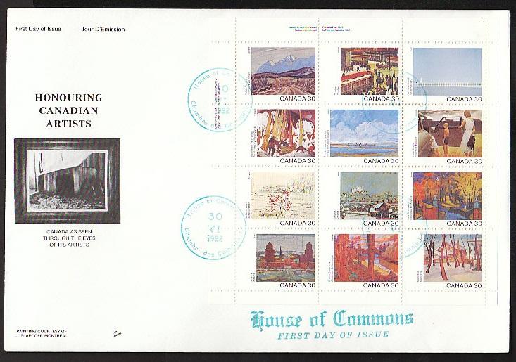 Canada 966a Paintings 1982 House of Commons NR Covers U/A FDC