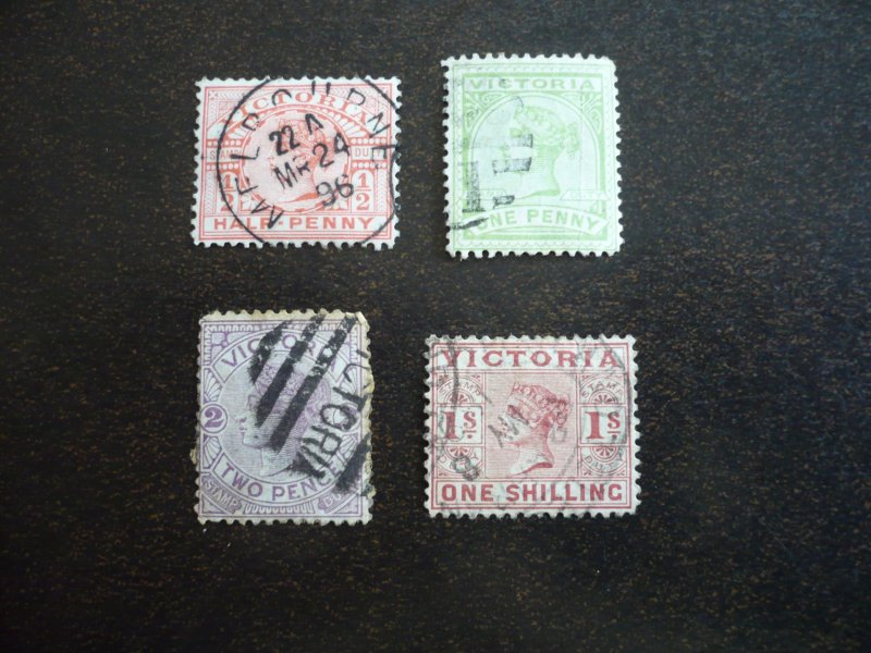 Stamps - Victoria - Scott# 160-162,166 - Used Part Set of 4 Stamps