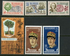 NEW HEBRIDES BR & FR 1968-73 Six Different Complete Sets OG Mint NH