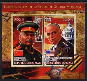 MALI - 2012-WWII Leaders, Stalin & Eisenhower - Perf 2v Sheet-MNH-Private Issue