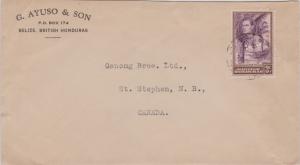 British Honduras 3c KGVI Cohune Palms 1940 Belize, British Honduras to St. St...