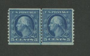 1916 United States Postage Stamp #458 Mint Never Hinged OG Line Pair Certified 