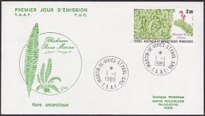 TAAF FRENCH ANTARCTIC TERR 1989 Ferns FDC..................................A4157