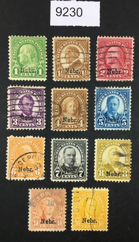 MOMEN: US STAMPS   # 669-679 USED $170 LOT #C 9230