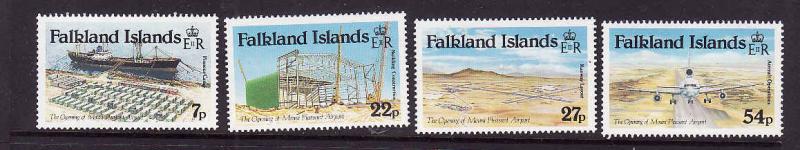 Falkland Is.-Sc#425-8-unused NH set-Airport Opening-1985-