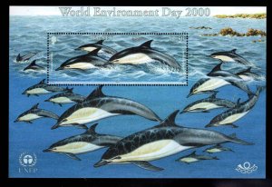 Jersey Scott 937a  MNH** World Environment Day Dolphin souvenir sheet