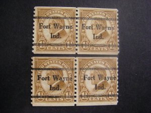 Precancel - Scott 598 - 1.5c Harding - Pair & Gap PR - IN - Fort Wayne - No Gum