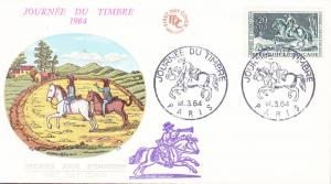 France B376 FDC  Post Rider and Horse