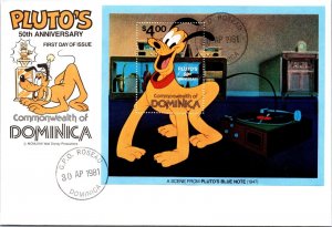 Dominica FDC 1981 - Pluto's 50th Annivesary - Roseau - Single - F65023