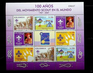 COLOMBIA Sc 1274 NH MINISHEET OF 2007 - SCOUTS - (CT5)