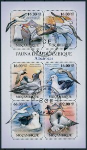 Mozambique 2011 CTO Birds on Stamps Albatross Albatrosses 6v M/S