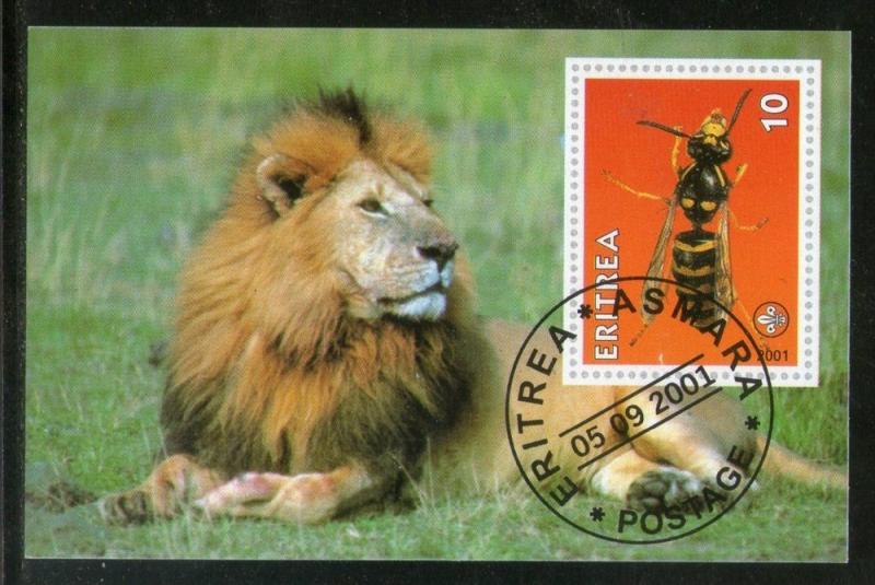 Eritrea 2001 Lion Insect Ant Wild Life Animals Fauna M/s Cancelled # 3928