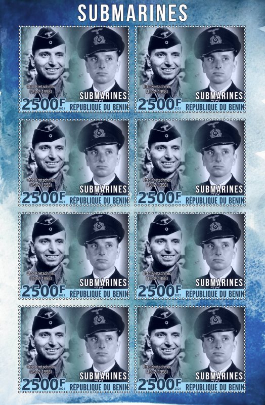 Stamps. Ships, Submarines Benin 2022 year 6 sheet perforated