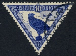 ICELAND 1930, SC #C3, VF Used Gyrfalcon Air Post cv $75.00  *Bay Stamps*