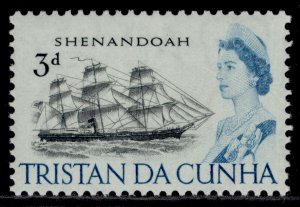 TRISTAN DA CUNHA QEII SG75, 3d black & turquoise blue, NH MINT.