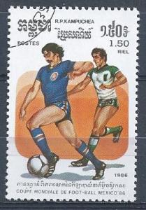 Cambodia SC# 649 - CTO - 1986 World Cup Soccer