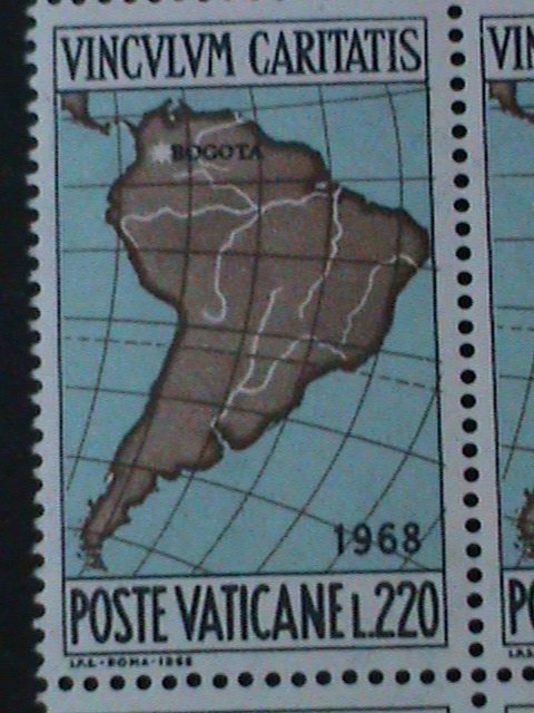 ​VATICAN CITY-1968-SC#-461-3 JOHN PAUL VI-VISITING TO COLUMBIA-MNH BLOCK SET VF-