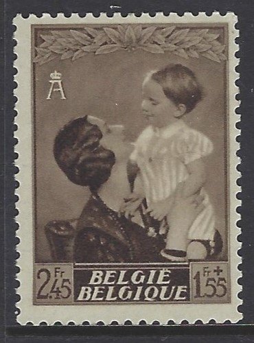 Belgium, Scott #B196;2.45fr + 1.55fr Queen Astrid and Prince Baudouin, MH