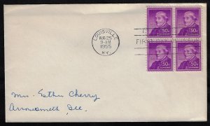 US. Sc 1051. FDC  Block of 4.  No cachet. Addressed. (g1051fdc-102)