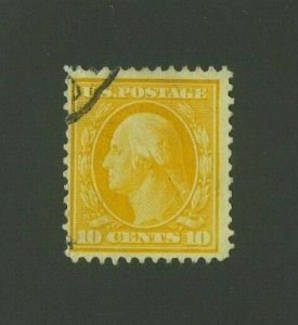 US 1909 10c yellow Washington, Scott 338 used, Value = $1.80