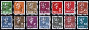 Norway Scott 115-128 (1926-34) Used H F-VF Complete Set, CV $10.40 B