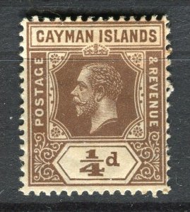 CAYMAN ISLANDS; 1912 early GV issue fine Mint hinged 1/4d. value