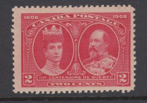 Canada Sc 98 MNH.  1908 2c Quebec Centennial, AVF