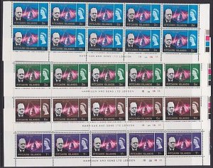 PITCAIRN 1966 Churchill set lower 2 rows with plate & imprints MNH.........A4696