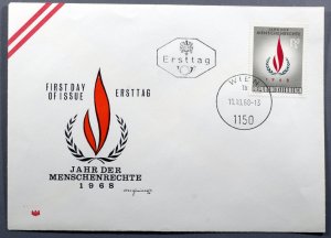 Austria #819 First Day Cover Intl. Human Rights Year