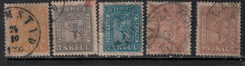 Norway SC 6-10 Used 1863 SCV$ 1063.00 Set