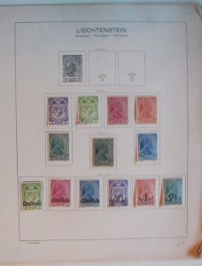 Liechtenstein Collection on Schaubek pages over $1000 Cat Value.  mint 94-107.