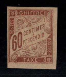 French Colonies Scott J21 MH* imperforate Postage Due stamp