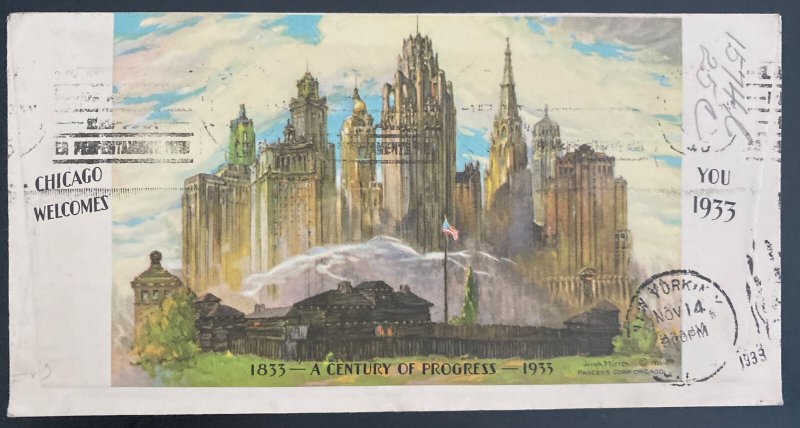 1933 USA LZ 127 Graf Zeppelin cover Century Of Progress Exhibition #C18 Cachet