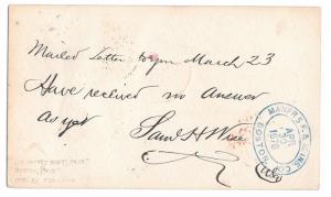 1878 Boston to England Uprated UX5 Fancy Cancel Red Liverpool US Packet PAID