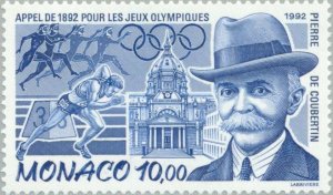 Monaco 1992 MNH Stamps Scott 1834 Sport Olympic Games Coubertin