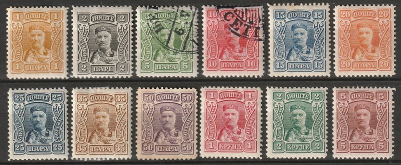 Montenegro 1907 Sc 75-86 set most MH*