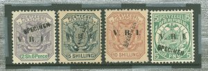 Transvaal #210-213v Unused Single (Complete Set)