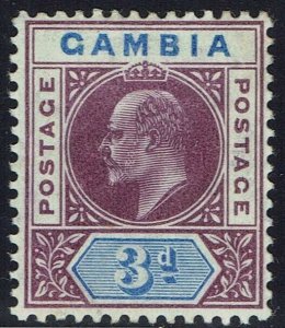 GAMBIA 1904 KEVII 3D WMK MULTI CROWN CA 