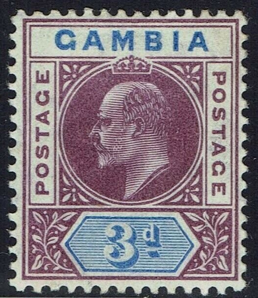 GAMBIA 1904 KEVII 3D WMK MULTI CROWN CA