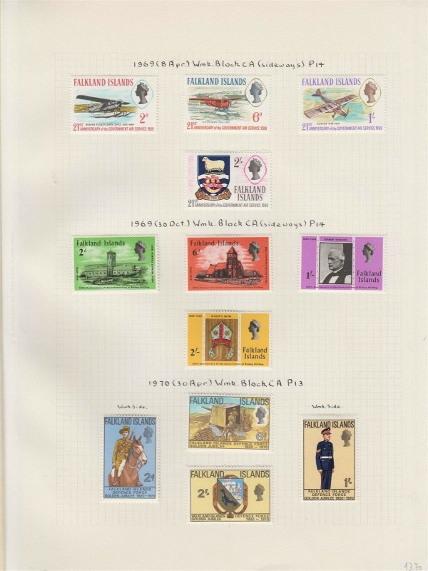 BC FALKLAND ISLANDS 1953-74 COLLECTION Sc 121 thru 240 HINGED MINT SCV$425.50+ 