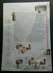 *FREE SHIP Portugal Scenes Of Traditional Life 2001 Culture (stamp on info sheet