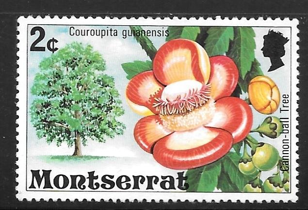 Montserrat 341: 2c Cannonball tree, MH, VF