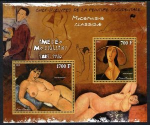 IVORY COAST - 2013 - Amedei Modigliani - Perf 2v Sheet - MNH -Private Issue