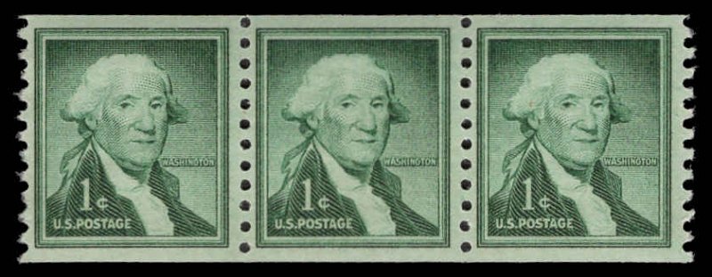USA 1054 Mint (NH) Strip of 3 Wet Printing