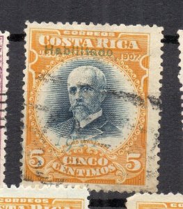 Costa Rica 1907 Early Issue Fine Used 5c. Optd NW-231929